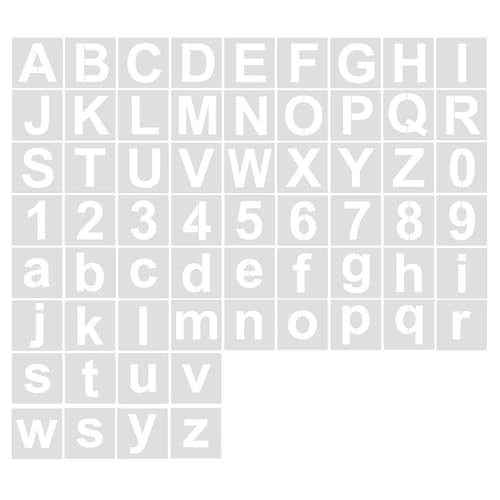 60 plantillas de pintura de letras y números, plantillas de dibujo para niños, para letreros de madera, decoración de pasteles, decoración de pared, plantillas de arte reutilizables