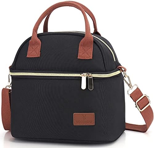 Vogshow Picnic Lunch Bag 9L Cool Bag Insulated Lunchs Bag for Women/Men, Dual Compartment Cooler Bag for Kids & Adults, Thermal Lunch Tote with Shoulder Strap for Work/School/Outdoor/Camping (Daisy)
