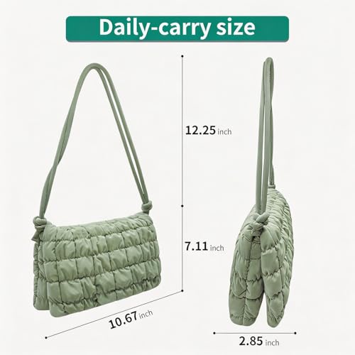 Image of NAARIAN Shoulder Bag for Women, Small Puffer Crescent Hobo Bag, Trendy Waterproof Clutch with Magnetic Closure | Trendy