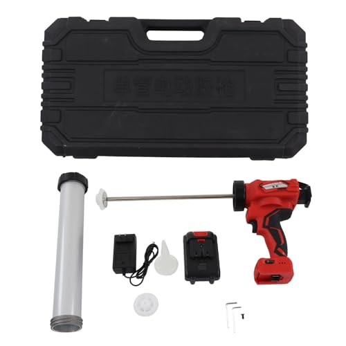 Electric Caulking Gun Kit, Cordless Battery Powered with Aluminum Alloy and ABS Material, 350mm Stroke, 1 Hour Fast for Sealing, Filling, Insulating Small Gaps