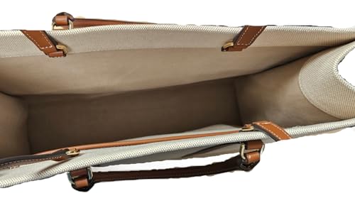 Image of Tory Burch 155079 Blake Tan /Brown With Gold Hardware Canvas Women's Tote Bag