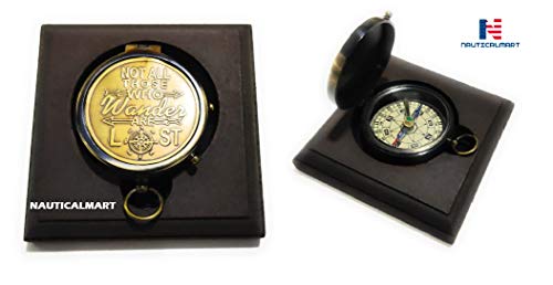 Brújula de Latón Personalizada con Base de Madera miniatura 4