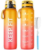 FULDENT Sports Water Bottle 1L Leakproof Design Water Bottle, BPA Free Tritan Plastic Drinking Bottle for Teenager, Adult, Sports, Hiking, Gym, Fitness, Outdoor, Cycling, School & Office