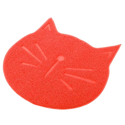 Luxshiny 猫形防滑ペット給餌マット 屋内用耐久防水 猫用食器 水飲みボウル対応 食事時の滑り止め 引っかき防止再利用可能プレースマット