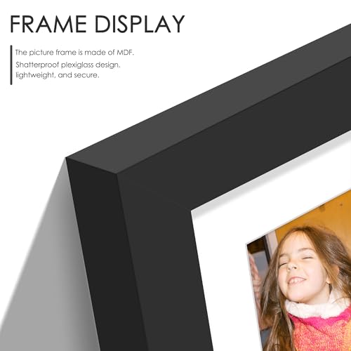 Image of DUENPY 11.5x26.1 Picture Frame 3-Opening 8x10 Collage Picture Frame Displays Three 8x10 inch Photos Collage Wall Decor Wall Hanging or Tabletop Black
