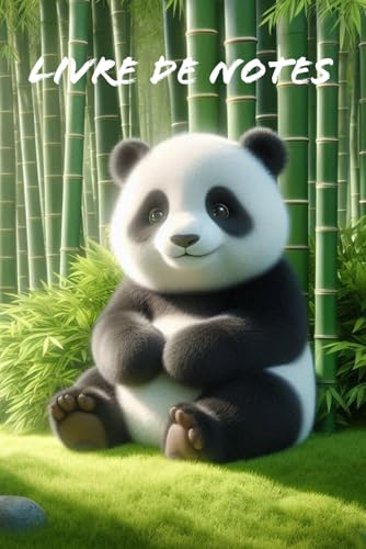 Livre de notes | 100 pages | 6 x 9 pouces: Carnet de note ligne de 100 pages avec decor interieur et exterieur Panda