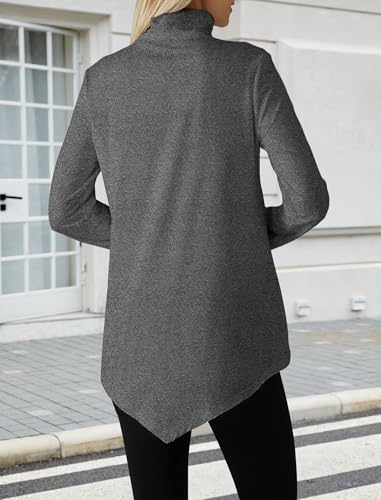 Image of JUSTFASHIONNOW Turtle Neck Shirts for Women Long Sleeve Fall Tunic Tops