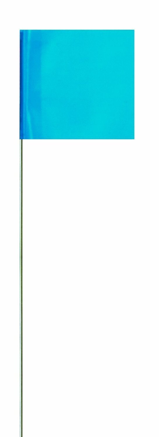 Swanson Tool Co., Inc FBG1525 Blue Glo 15" Wire Staffs Marking Flags (25 Pack), 2" x 3"