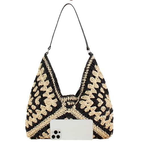 Bolso Hobo de Paja para Mujer Tote de Playa Grande miniatura 1