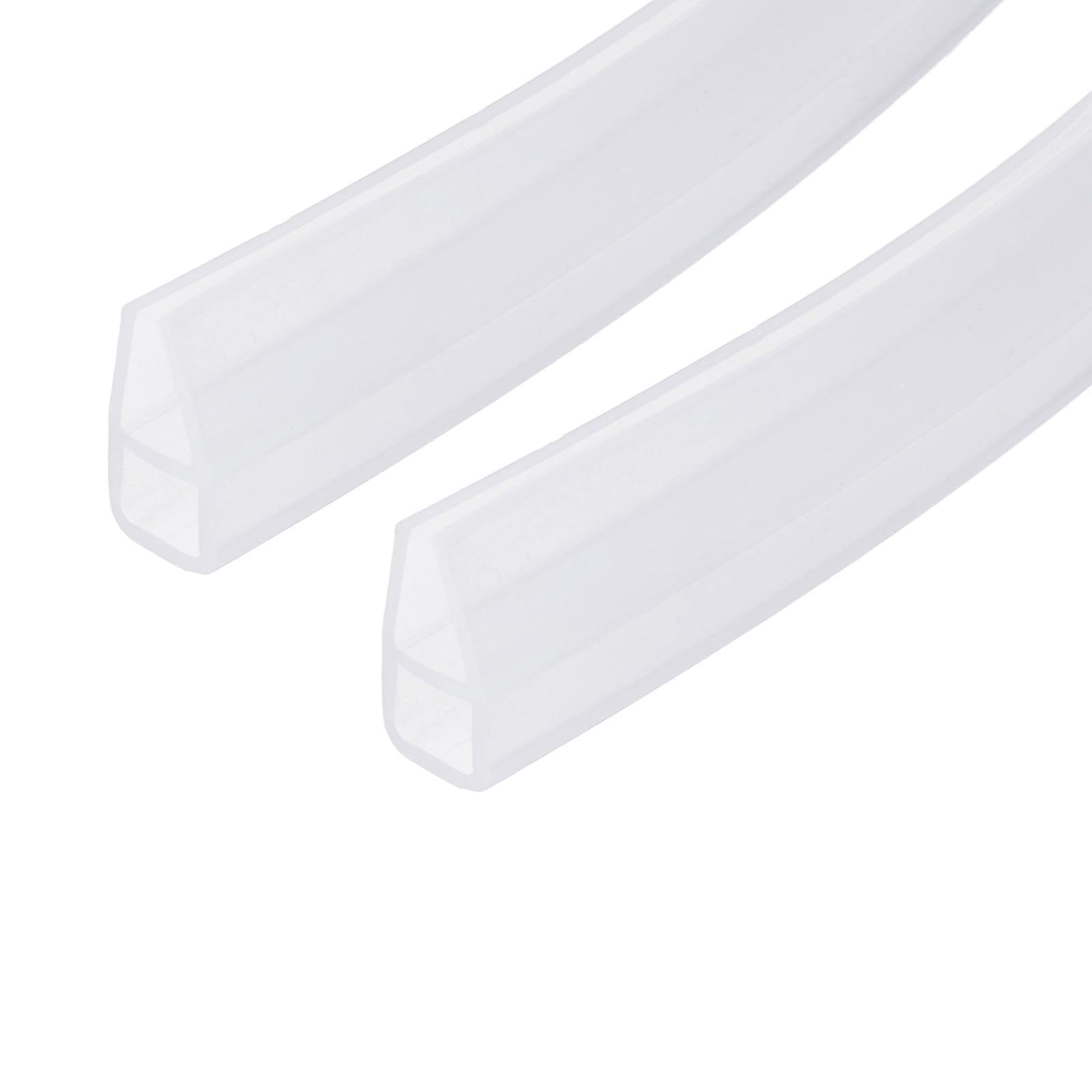 PATIKIL 2Pcs Shower Door Seal Strip (for 6mm Thick Glass, 3.3 m Long) U-Shape Silicone Rubber Frameless Glass Door Sealing Strip to Stop Leaks Flexible Weather Stripping Fits for Bathroom