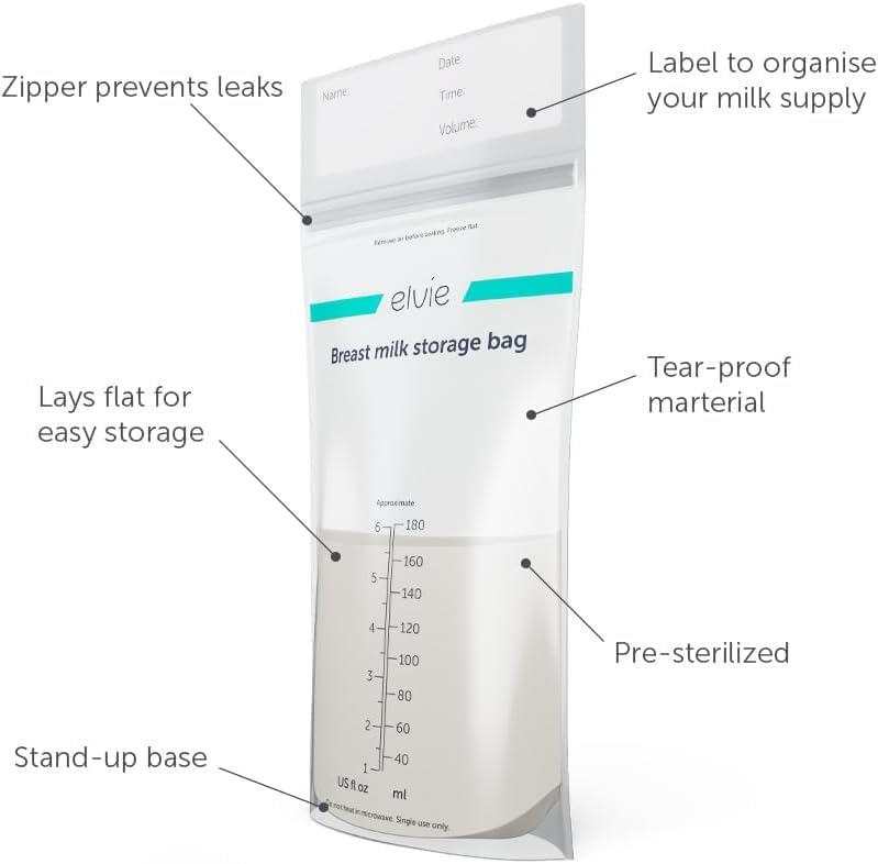 Miniatura 2 de Elvie Bolsas de almacenamiento de leche materna para almacenar leche materna congelada y caliente, en casa o en movimiento, bolsas de almacenamiento