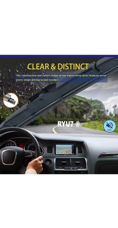 Image of Aerodynamic Design Frameless Wiper Blades Compatible with Tata Bolt, Size-24 inch 14 inch (Pack of 2)