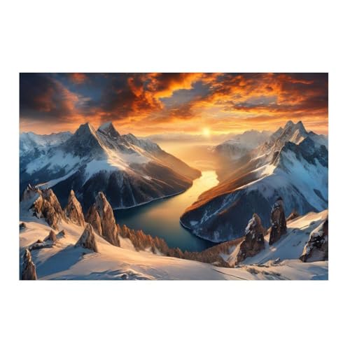 Poster Alpenzauber au crépuscule GAEKKO impression murale artistique fine de 50x50 cm