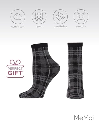 Image of MeMoi Women's Perfect Plaid Stretch Anklet Sock