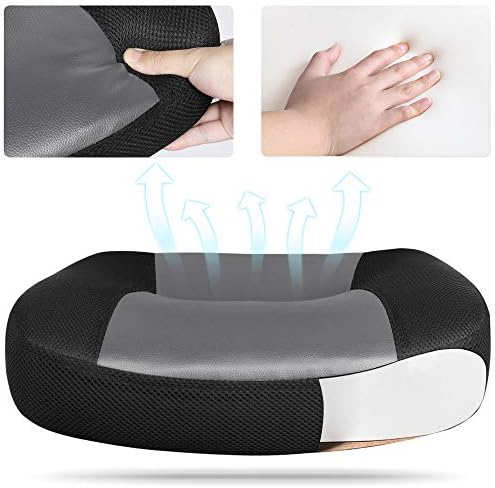 Yaheetech Desk Chair Ergonomic Office Chair Adjustable Computer Desk Chair Comfy Study Chair Swivel Chair Faux Leather for Conference Meeting