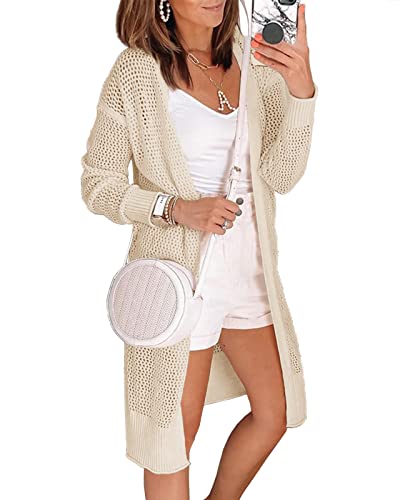Misassy Womens Open Front Knit Sheer Cardigans Summer Boho Lightweight