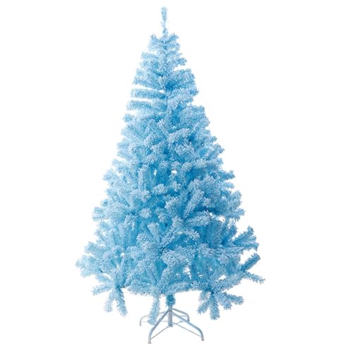 Árbol de Navidad artificial duradero de 9 pies con base de metal plegable estable