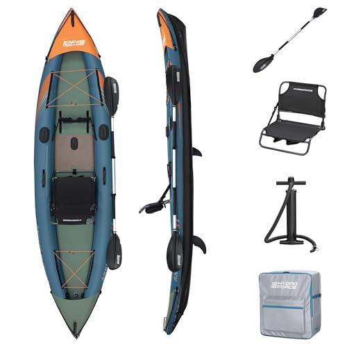 Hydro-Force Angler Elite X1 Inflatable 1-Person Fishing Kayak Set 12'6'