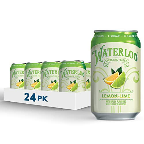 Image of Waterloo Sparkling Water, Lemon-Lime Naturally Flavored, 12 Fl Oz (Pack of 24) | Zero Calories | Zero Sugar or Artificial Sweeteners | Zero Sodium