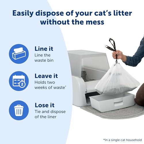 PetSafe Sacos de lixo para caixa de areia para aglomeração ScoopFree – Forro de caixa de areia com c