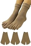 [オーセンティック] 五本指ソックス 日本製 あたたか しめつけない ひえとり 抗菌 保温性 レディース 靴下 毛混 口ゴムゆったり くるぶし丈 ベージュ 3足セット