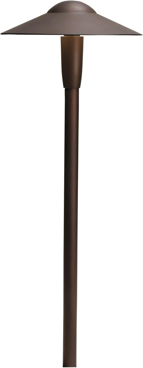 kichler 22" outdoor landscape light in textured architectural bronze, 12v led path light, 2700k, (22" h x 8.25" w), 15810azt27r image