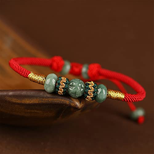 Xgimas Beads Bracelet for Women Men, Adjustable Hand-Woven Cord Lucky Jade Beaded Friendship Protection Red String Bracelets for Friends Gifts - Image 5