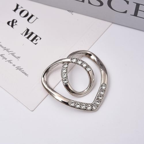 Image of 4Pcs Scarf Ring Tie Cinch Clip for Women Shawl Clothing Shirt Sweater Clips to Tighten Metal Pearl Flower Round Circle Pin Buckle Bandana Ring Trendy Silk Scarf for Women
