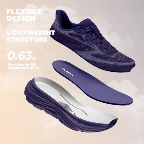 Vilanva Women's Walking Tennis Shoes Running Sneakers Blue Purple - image 6