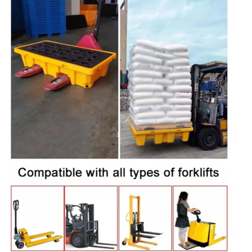 Plateforme de rétention des déversements avec évacuation, palettes modulaires empilables Anti-déversement pour seaux de Peinture et Stockage Industriel