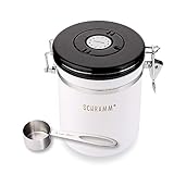 Schramm® Kaffeedose 1500 ml in 10 Farben mit Dosierlöffel Höhe: 15cm Kaffeedosen Kaffeebehälter aus Edelstahl, Farbe:weiß matt