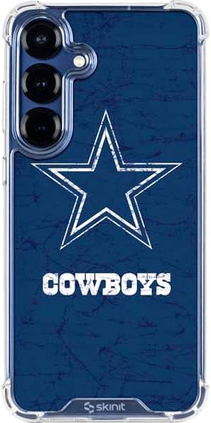Skinit Clear Phone Case Compatible with Galaxy S25 FE - Officially Licensed NFL Dallas Cowboys Distressed Design