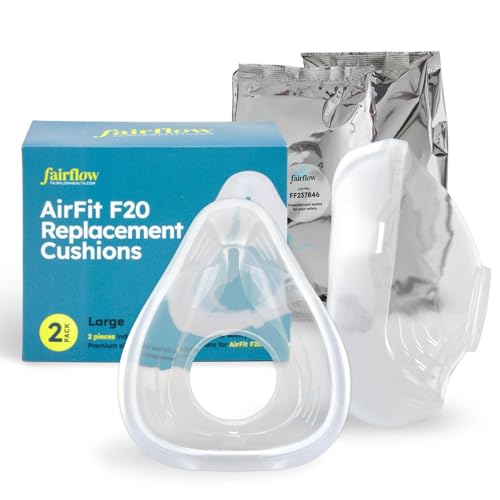 AirFit F20 Large Replacement Cushion by Fairflow - Compatible with ResMed Airfit F20 Mask Large - FSA/HSA Eligible -Platinum-Cured Premium Silicone Cushion for Soft Leak-Free Seal - 2 Pack