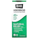 BHI Natural Hemorrhoid Relief Soothes Burning, Swelling, Itching, Rectal Pain & Discomfort 8 Maximum Strength Homeopathic Active Ingredients Ease from The Inside for Women & Men - 100 Tablets