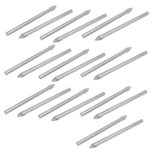 Aexit 5mm Tip Drill Bits 70mm Length Round Shank Triangle Head Tile Drill Boring Drill Bits Bits 20pcs