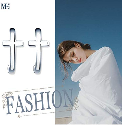 MicLee Woman's girl's Earrings, 925 Sterling silver earrings, Unique cross earrings studs, Inlaid zircon, elegant and beautiful, gift for Birthday, Valentine's Day and Christmas