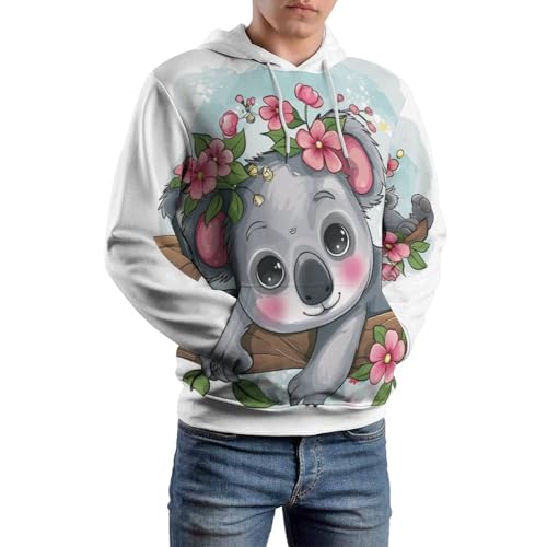 Sweat à capuche koala imprimé fleur hoodie unisexe taille S - 6