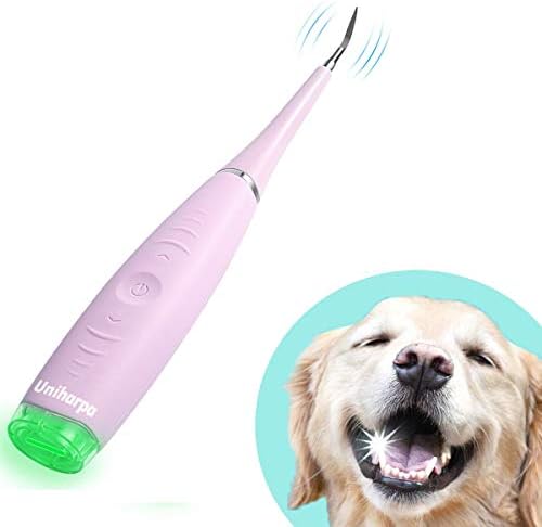 Uniharpa Electric Dental Scaler Calculus Remover for Pet‘s Teeth Tartar Plaque Scarper Stain Polishing(Pink)