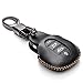 Vitodeco Genuine Leather Smart Key Fob Case Cover Compatible with Mini Cooper, Clubman, Hardtop, Convertible, Countryman 2014 - 2024 (3 or 4 Buttons, Black)