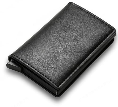 Simplofficial SIMPL Toggl™ Wallet Men's Genuine Leather Wallet RFID Blocking Credit Card Holder Minimalist (Black)
