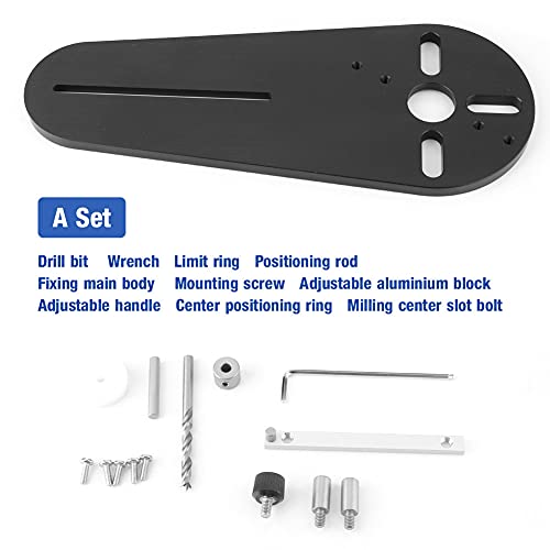 A B C Mini Ellipse and Circle Cutting Jig Set for Trimming Machines Woodworking Milling for Hand Trimmer Wood Router(A Set) - Image 2