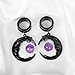 DOEARKO 2PCS Black Moon Dangle Gauges Hypoallergenic Stainless Steel Ear Plugs Ear Gauge ear hangers for stretched ears Fashion Tunnels Body Jewelry (6mm(2G), Black)