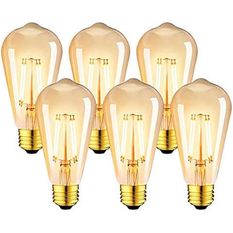 LVWIT Bombillas LED Filamento ST64 E27 - Pack 6 Unidades Cover