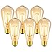 LVWIT Ampoule à filament LED E27 ST64 6.5W, 685Lm Equivalent à Ampoule Incandescente 53W, Lampe Rétro Edison en Verre Brun, 2500K Blanc Chaud, Non-dimmable, Lot de 6