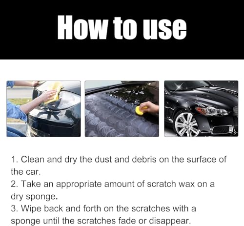 Image of Car Scratch Repair Paste A- Premium Scratch Remover Kit with Wipe & Sponge | Polishing Wax for Vehicle Surface Restoration & Deep Scratch Removal (Pack Of - 1, 60 ML), Clear