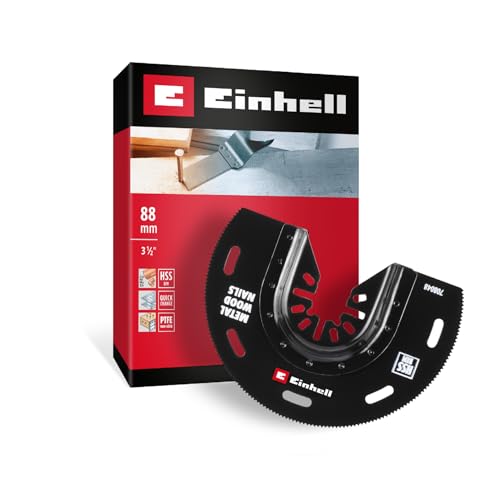 Original Einhell lame de scie plongeante en bimétal pour métal et bois Ø 88 mm (finition PTFE, denture métallique, fonction de changement rapide, convient pour les outils multifonctions)