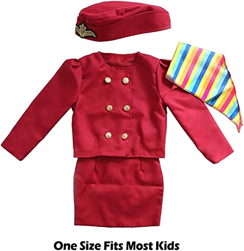 DRESS 2 PLAY Costumes for Girls Age 3-7, Kids Pretend Play Costume & Accessory - Stewardess