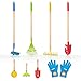Produktbild Hortem Kinder Gartengeräte Set 8-teilig, enthalten 4-teilig Kinder Lange Gartengeräte, 3-teilig Kleine Gartenhandwerkzeuge und Gartenhandschuh für Kinder
