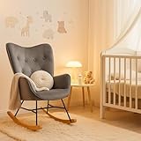 MEUBLE Cosy Still-Schaukelstuhl für Baby, Bequemer Nursing-Sessel mit Gepolstertem Sitz, Massivholz, Sicher & Ergonomisch, Ideal fürs Kinderzimmer