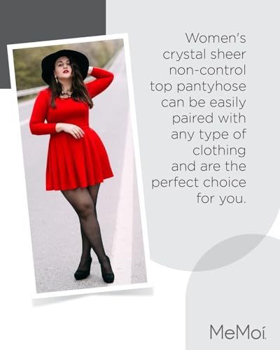 Image of MeMoi Women's Crystal Sheer 12-Denier Non-Control Top Pantyhose